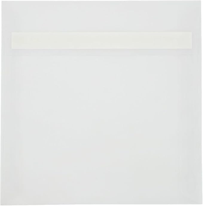 LUXPaper Square Invitation Envelopes | Peel & Press | 7" x 7" | Clear Translucent | 30lb. Text | 50 Qty