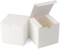 GEFTOL Small White Gift Box - 50 Pack, 4x4x4 inches, Fold & Assemble Paper Box for Bridesmaids, Proposals, Birthdays, Christmas (White)