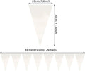 20M/65FT White Triangle Pennant Banner Flag Metallic Fabric Bunting Garland for Christmas Graduation Wedding Engagement Anniversary Bachelorette Birthday Bridal Shower Valentines Hen Party Supplies