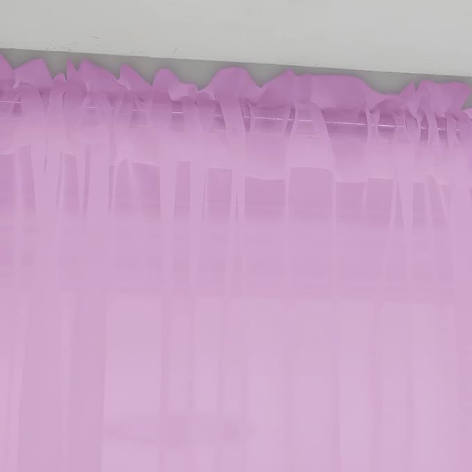 Window Pink Sheer Curtains 63 Inches Long 2 Panels Sheer Curtain Basic Rod Pocket Panel for Bedroom Children Living Room Yard Kitchen (Pink, 52" W x 63" L | 2 pcs)