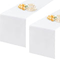 2 Pack White Small Short Table Runner 12 x 36 Inch Solid Color Runners Coffee Table Dresser for Daily Party Home Decoration