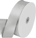 1-1/2" Wide x 100 Yards Single Faced Polyester Silvery Satin Ribbon, Perfect for Wedding, Gift Wrapping, Bow Making & Other Projects (Silvery)