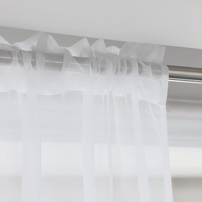 Window White Sheer Curtains 84 Inches Long 2 Panels Sheer White Curtain Clear Basic Rod Pocket Panel Other Beige Grey Purple Pink 63 72 95 108 Inch Bedroom Children Living Room Yard Kitchen