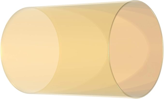 Electroplated Glass Hurricane Mirror Effect Cylinder Candle Holder Bottomless Glass Sleeve Lamp Shade Replacement (Gold,3.5X10)