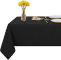 Fitable Rectangle Tablecloth Stain and Wrinkle Resistant Washable Polyester Table Cloth for Buffet Parties and Camping (70x120 inch, Black)