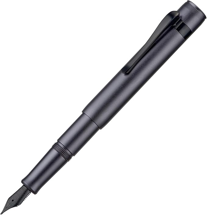 Hongdian M2 Black Forest Mini Fountain Pen, Long Blade Nib & Sleek Shape Aluminium Short Pocket Travel Pen (Space Gray)