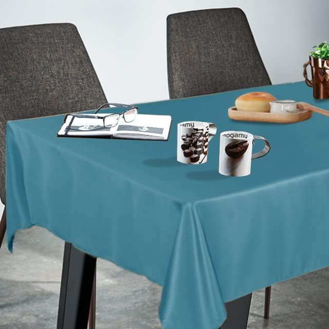 Fitable Square Tablecloth 54x54 inch Tablecloth Stain and Wrinkle Resistant Washable Polyester Table Cloth for Buffet Parties and Camping, Teal