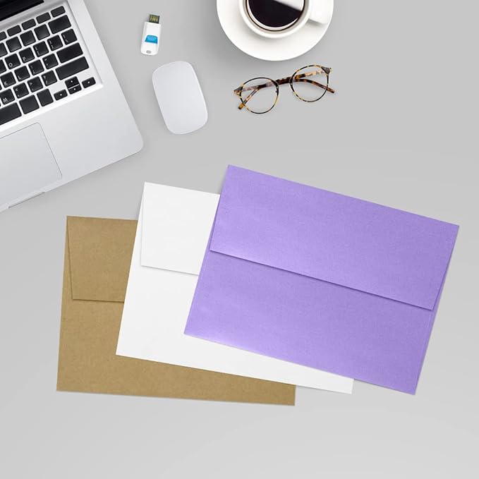 LUXPaper A7 Invitation Envelopes | Peel & Press | 5 1/4" x 7 1/4" | Amethyst Metallic | 80lb. Text | 250 Qty