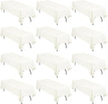 12 Pack Polyester Tablecloth 60 x 102 Inch Ivory Tablecloth for 6 Ft Rectangle Tables,Stain and Wrinkle Resistant Washable Fabric Table Covers Polyester Table Clothes for Wedding Parties Banque