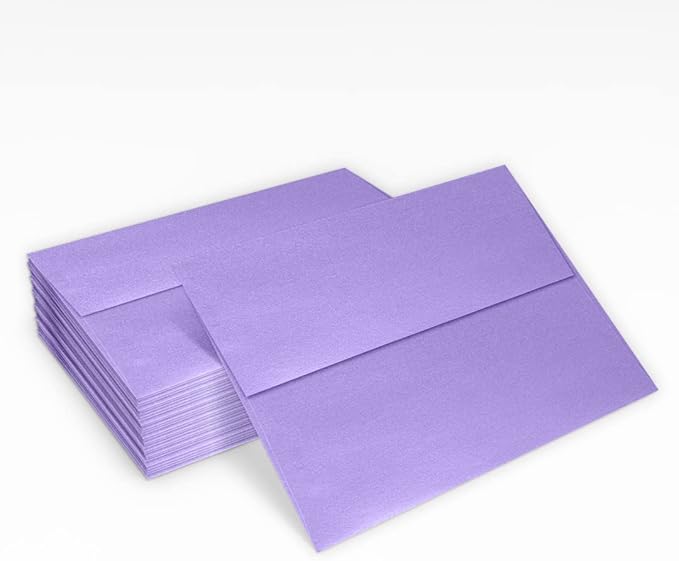 LUXPaper A7 Invitation Envelopes | Peel & Press | 5 1/4" x 7 1/4" | Amethyst Metallic | 80lb. Text | 500 Qty