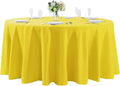 120 inch Round Tablecloth Washable Polyester Table Cloth Decorative Table Cover for Wedding Party Dining Banquet（120 inch,Yellow）