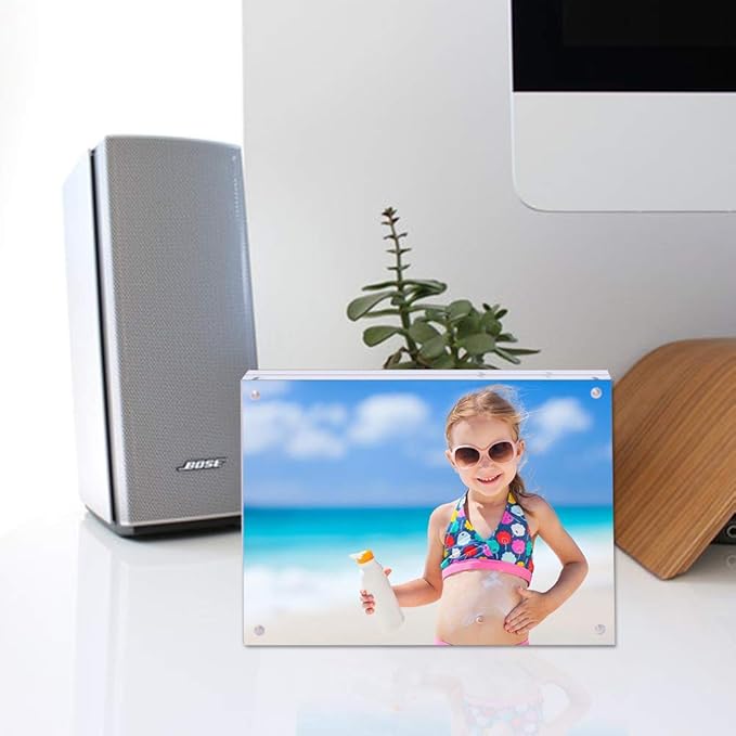 Premium Acrylic Picture Frame 4x6-3 Pack Gift Box Package, Clear Free Standing Desktop Double Sided Best Gift for Family, Perfect Decorate Birthday Wedding Party - Free Soft Microfiber