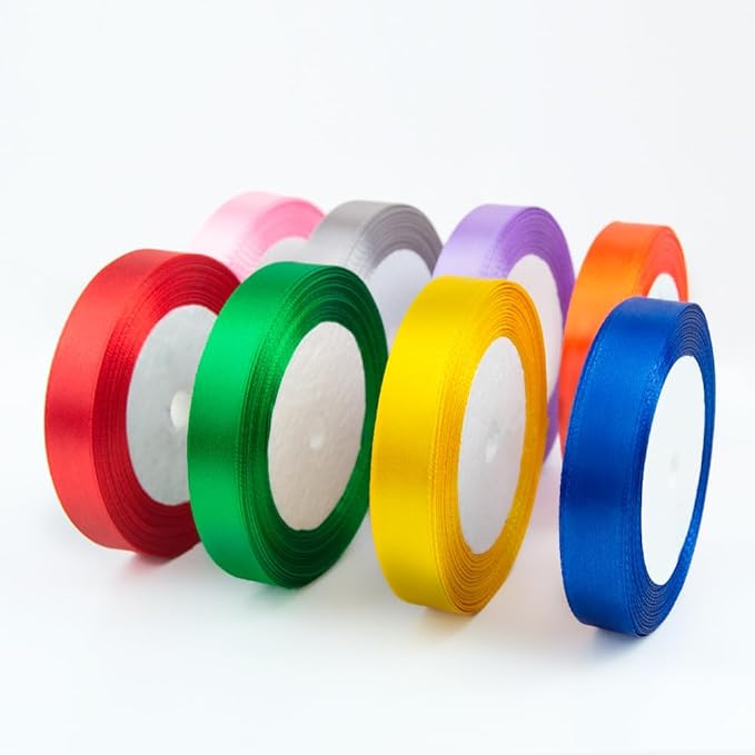 Yellow Ribbon 3/8 Inches x 25 Yards, Yellow Satin Fabric Silk Ribbon for Gift Wrapping, Bows Making, Floral Bouquets, Wreaths, DIY Handicrafts, Sewing Projects, Baby Shower and Wedding Party