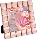 Isaac Jacobs Decorative Sparkling Jewel Picture Frame, Photo Display & Home Décor (4x4, Blush)
