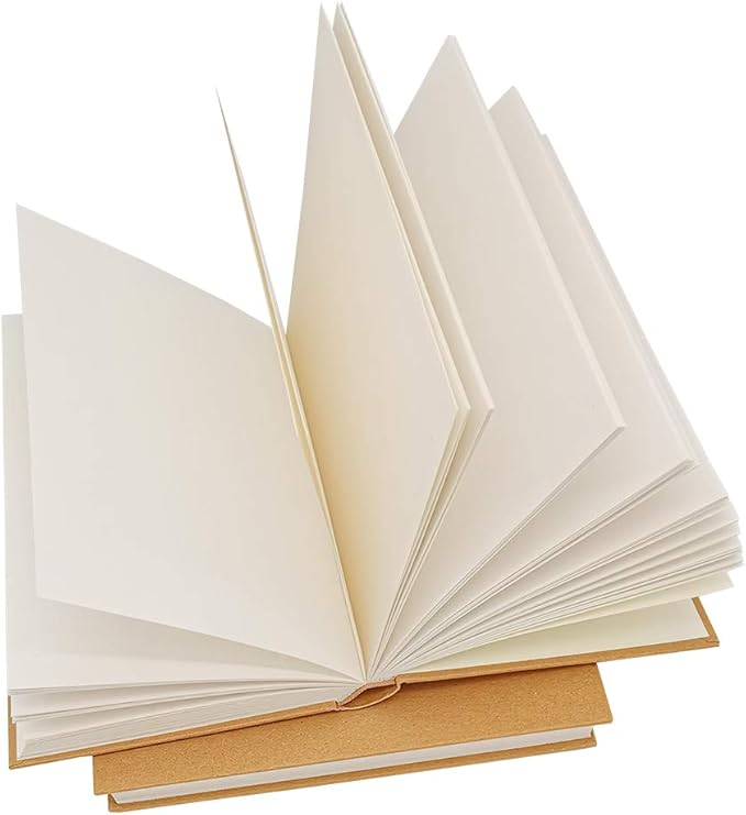 5.5x8.25 Sketch Book, 120 Sheets (100gsm), Hardcover Bound Sketch Notebook, Acid Free Blank Drawing Paper, Ideal for Kids & Adults, Kraft Cover