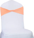 VDS Pack of 150 PCS | Peach | Spandex Chair Sashes Bows Without Buckle | Stretch Elastic Banquet Universal Folding Chair Band Tie with for Wedding Party Conference Celebration Event Decoration
