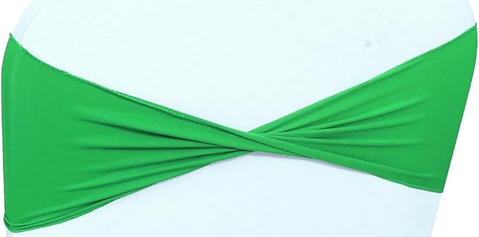 VDS Pack of 250 PCS | Light Green | Spandex Chair Sashes Bows Without Buckle | Stretch Elastic Banquet Universal Folding Chair Band Tie with for Wedding Party Conference Celebration Event Decoration