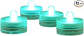 Halloween Lights Submersible LED Lights cr2032 Battery Powered Underwater Waterproof LED Tea Light for Events Wedding Centerpieces Vase Floral Xmas Holidays Home Decor Lighting(Pack of 12) (Teal)