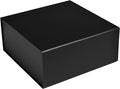 CECOBOX - Gift Boxes with Lids for Presents 6"x6"x2.75" - Matte, Collapsible Magnetic Closure Gift Box - Groomsmen & Bridesmaid Proposal Boxes, Wedding, PR, Birthdays, Holidays (Black)
