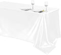 TURSTIN 1 Pack White Satin Tablecloth 102 x 58 Inch Overlay Satin Table Cover Rectangle Bright Silk Tablecloth Smooth Fabric Table Decoration for Wedding Banquet Party Events