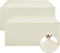 Nasitos Fitted Table Covers Stretch Spandex - 72 x 30 Inch - 2 Pack Beige Rectangle Table Clothes for 6 Ft Folding Tables, Wrinkle Resistant Tablecloths for Parties, Trade Show, Craft Show, Birthday