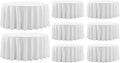 Round Tablecloth 8 Pack 108 Inch White Tablecloths Washable Decorative Linen Polyester Table Clothes Cover for Dining Table Banquets Buffet Parties and Wedding