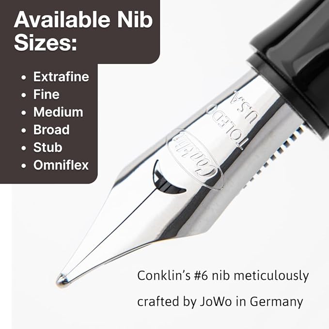 Conklin Duragraph Fountain Pen Orange Nights - Extra Fine Nib, Precision Writing Instrument with Vibrant Finish