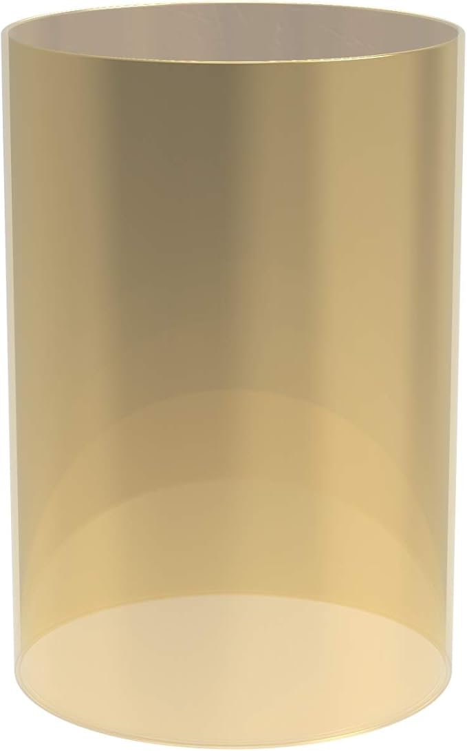 Electroplated Glass Hurricane Mirror Effect Cylinder Candle Holder Bottomless Glass Sleeve Lamp Shade Replacement (Gold,2.5X8)