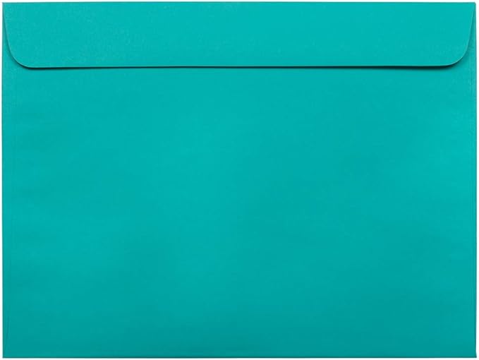 JAM PAPER 9 x 12 Booklet Colored Envelopes - Sea Blue Recycled - 25/Pack