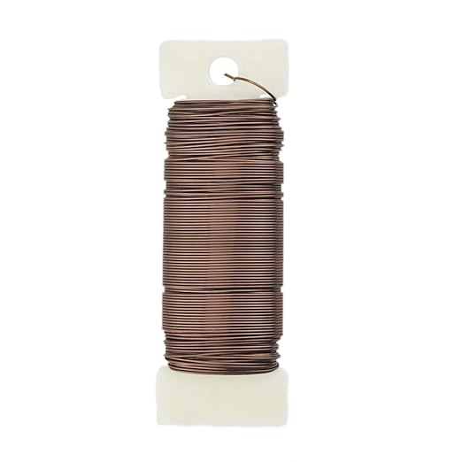 HAHIYO 22Gauge Coffee Color Metal Floral Wire - 1 Roll, 38 Yards (115 Feet) - Flexible Paddle Wire for Craft, Christmas Wreath, Flower Arrangement, Bouquet Wrapping, Wedding, DIY