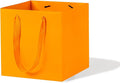 Orange Paper Gift Bag 4 in Paper Box Small Square Bottom Kraft Paper Bags with Handles for Wedding Baby Shower Birthday Party (Orange, 4 x 4 x 4 in, 10 CT)