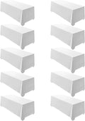 Surmente 10 Pack White Rectangle Tablecloth 90 x 132-inch Rectangular Polyester Table Cloth for Weddings, Banquets, or Restaurants