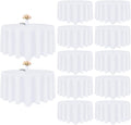 12 Pack White Round Tablecloth 90 Inch White Table Cloth Stain and Wrinkle Resistant Round White Tablecloths Reusable and Washable Polyester Fabric Table Covers for Buffet Wedding Party and Banquet