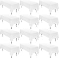 12 Pack 60 x 126 Inch Tablecloth Rectangle, White Rectangle Tablecloth Polyester Tablecloth for 8 Ft Rectangle Tables, Washable Fabric Table Cover for Wedding Party Dining Buffet Parties or Camping
