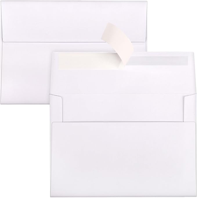 500 Pack A4 Invitation Envelopes - White Envelopes Self Seal, 4x6 Envelope Bulk for Photos, Postcards, RSVPs, Thank You Notes, Greeting Cards, Announcements, Wedding
