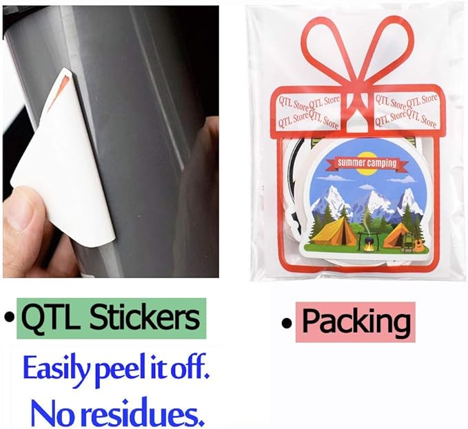 Stickers for Water Bottles Outdoor, Nature Stickers Camping Stickers Adventure Stickers for Yeti Stickers for Cooler Stickers and Decals Waterproof Vinyl Stickers for Teens Boys Kids,Girls 50Pcs