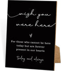 Wish You Were Here, Wedding Memorial Sign, 8x11 Black Minimalist Style Memorial Table Sign for Wedding, Wedding Decorations, Memorial Gifts For Loss of Loved One -2