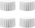 BRILLMAX 4 Pack White Round Tablecloths 120 Inch - Circle Bulk Linen Polyester Fabric Washable Table Cloth Cover for Wedding Reception Banquet Birthday Party Buffet Restaurant