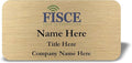 Custom Name Tag with Logo - Personalized Name Badge with Magnet Backing - Choose Your Size and Color (Gold Metal 3"x1.5" - Logo on Top)