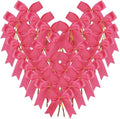 50pcs 3-1/2" Hot Pink Satin Ribbon Bows with Twist Ties for Gift Wrapping Packing Christmas Decoration(Hot.Pink)