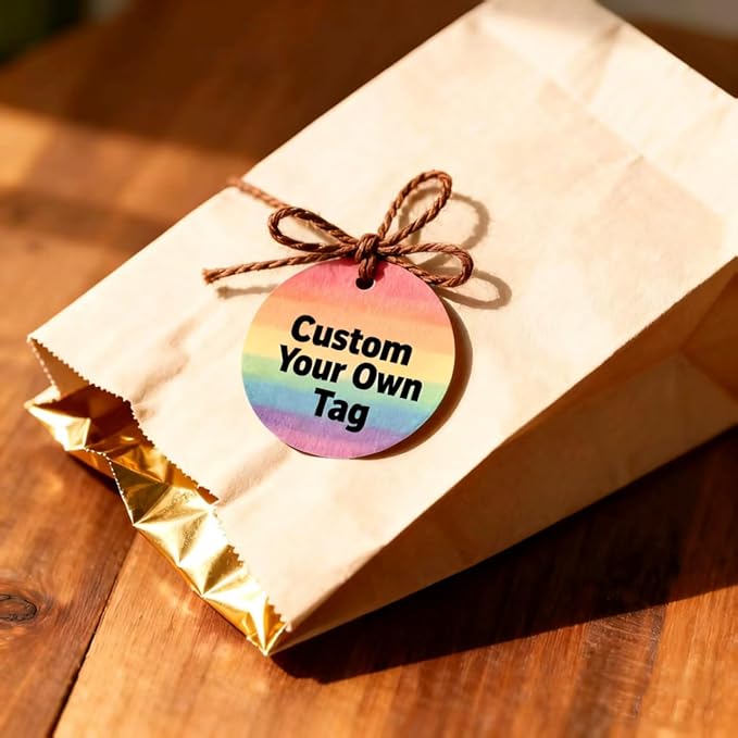 54-108 Pack Custom Hang Tag Personalized Name Paper Tags Customize Any Logo Text Label Tags for Clothes Jewelry Gift Wedding Birthday Favors and Small Business