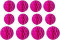 12pcs Party Honeycomb Decorations 4'' 8'' 10'' Honeycomb Balls Tissue Pom Poms Hanging Flower Balls for Baby Shower Birthday Wedding Nursery Wall Decor (Rose Red)