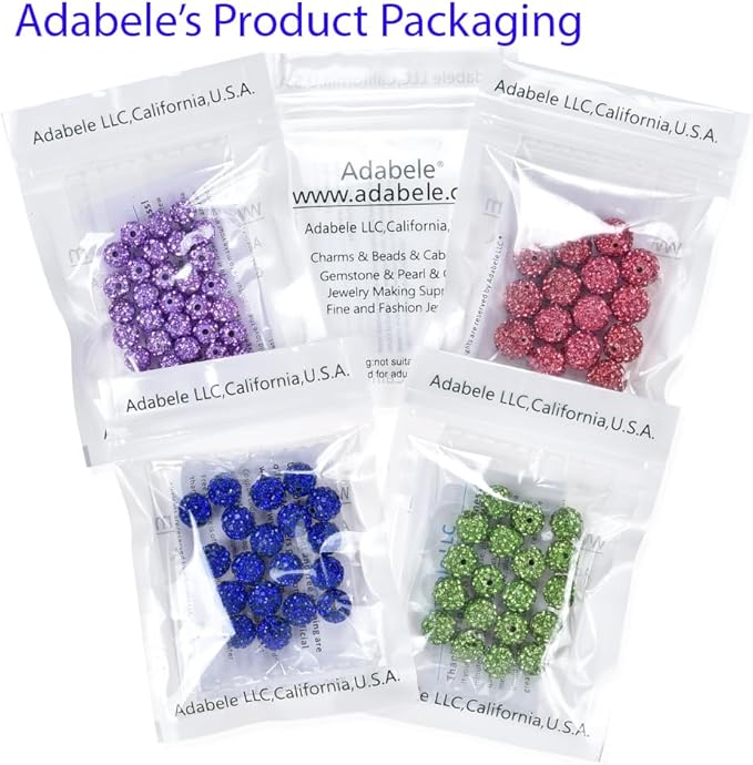 25pcs Adabele Grade A Suncatcher Crystal Rhinestone Pave Loose Beads 12mm Clear White Polymer Clay Disco Ball Spacers Compatible with Shamballa All Craft Jewelry Making DB12-1