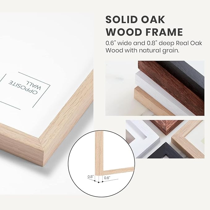 Opposite Wall - 50x70 cm - Natural Oak Wood Picture Frame - Lightweight, Versatile & Shatterproof - Wall Hanging Photo or Poster Frame - 19 3/4 x 27 1/2 in - 2 Pack