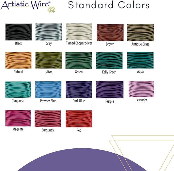 Artistic Wire, 28 Gauge Tarnish Resistant Colored Copper Craft Wire, Purple, 40 yd