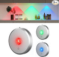RGB Puck Lights with Remote Control, 2000mAh Rechargeable Stick on Led Lights, 9 Colors & 2 Dynamic, Tap Light with Timing,Under Cabinet Lighting for Closet,Kitchen,Cabinet,Shelf(Silver, 3 Pack)