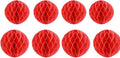 8pc Honeycomb Balls Party Decorations 8'' 10'' Tissue Paper Pom Poms Flower Balls Hanging Paper Honeycomb Balls for Party Baby Shower Birthday Wedding Nursery Wall Decor(8'' 10'' Red)