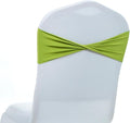 MDS Pack of 150 Spandex Chair Sashes Bows Elastic Stretch Dining Chair Bands Ties Without Slider Buckle Universal fits for Wedding Baby Shower Birthday Party Banquet Event Decoration - Apple Green