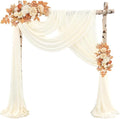 Wedding Arch Draping Fabric 8 Panels 20Ft Length x 28" Width Ivory Arch Drapes Chiffon Fabric Sheer Curtains Backdrop for Party Bridal Ceremony Ceiling Decor Wedding Stage Reception Decorations