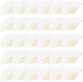 MCEAST 30 Pieces Silk Folding Fans with Bamboo Frames, Handheld Fan Foldable Fan for Wedding Gifts, Party Favors, Home Decoration, White